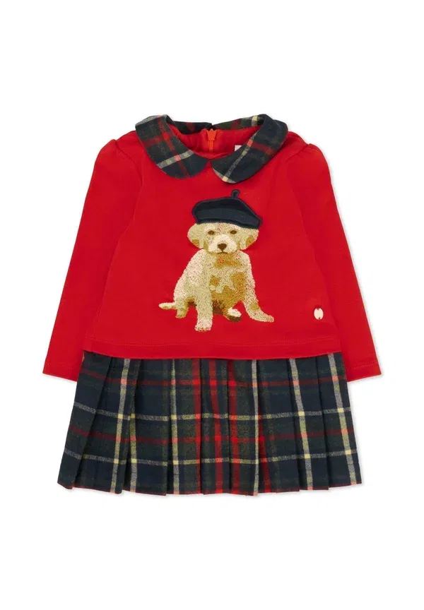 Платье хлопковое Casual manica lunga Patachou, Red, красный