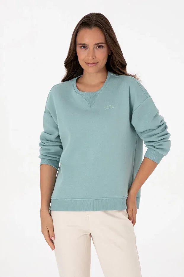 Женские свитшот с круглым вырезом с длинным рукавом U.S. Polo Assn., Mint — фото 3