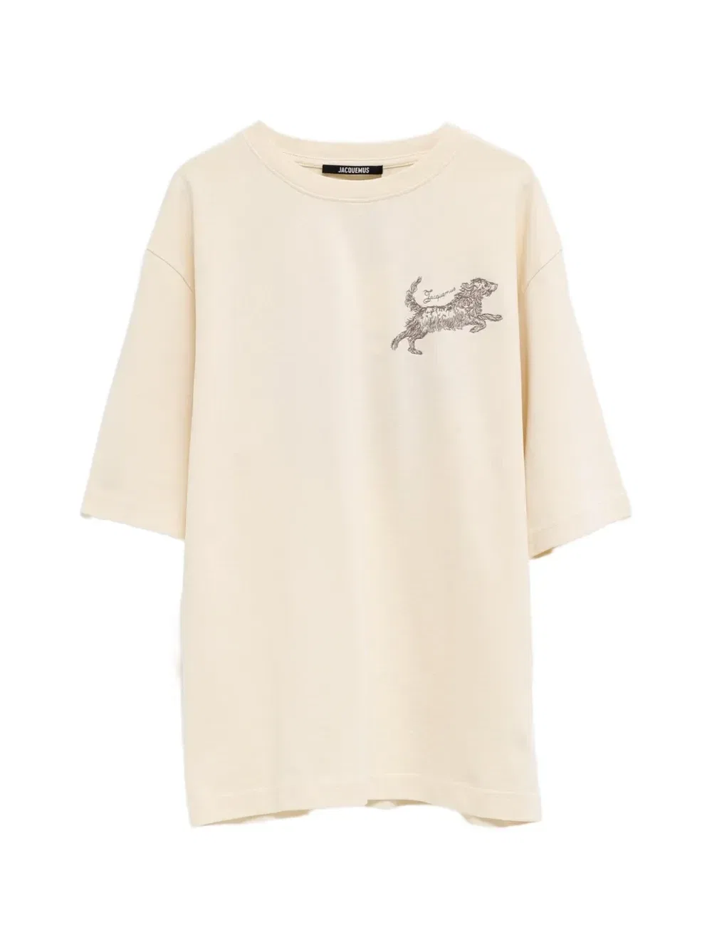 Футболка «Рита» с вышивкой собаки Jacquemus, бежевый