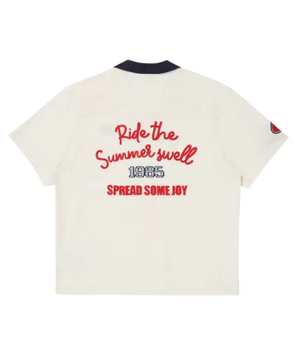 Рубашка с открытым воротом, Street Surfer, Superdry, кремовый — фото 2