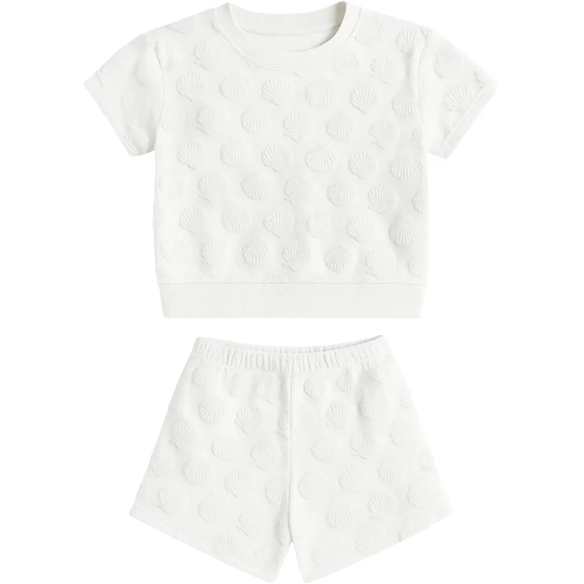 Детский комплект из футера с принтом Seashell Set Seaesta Surf, Whitewash