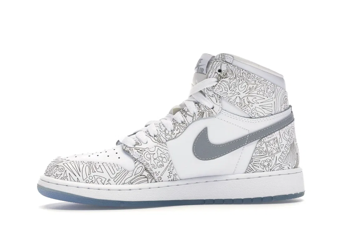 Детские кроссовки Lifestyle Jordan 1 Retro Laser Jordan, White/Metallic Silver — фото 3
