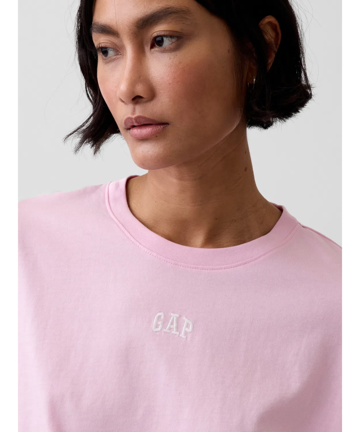 Женская туника-футболка оверсайз с принтом GAP, Pink — фото 4