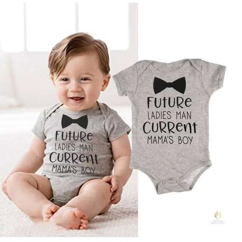 Боди-комбинезон с принтом галстука-бабочки Matching Family Outfits, серый