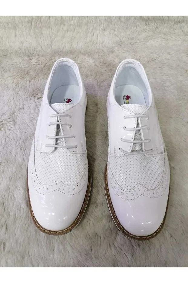 Детские туфли для мальчиков классические из кожзама Özgür Kids, White — фото 2