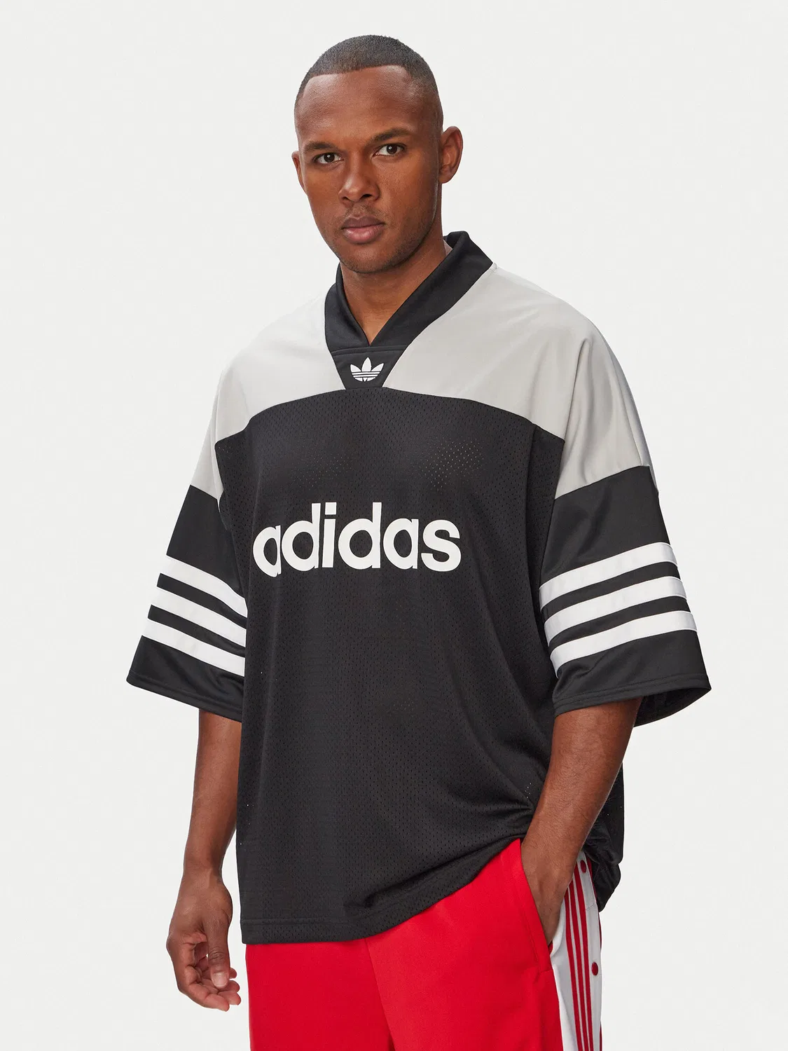 Мужская футболка оверсайз Adicolor oversize Football Jersey Adidas, черный