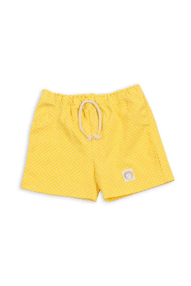 Детские шорты для девочек с принтом Unisex Polka Dot Zumi Baby Kids, Yellow Polka Dot — фото 2