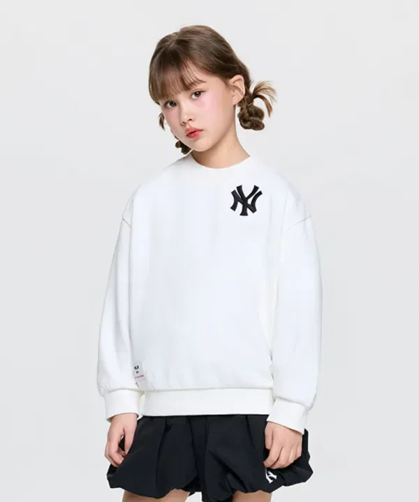 Спортивная базовая футболка с принтом, Mlb Kids, слоновая кость — фото 4
