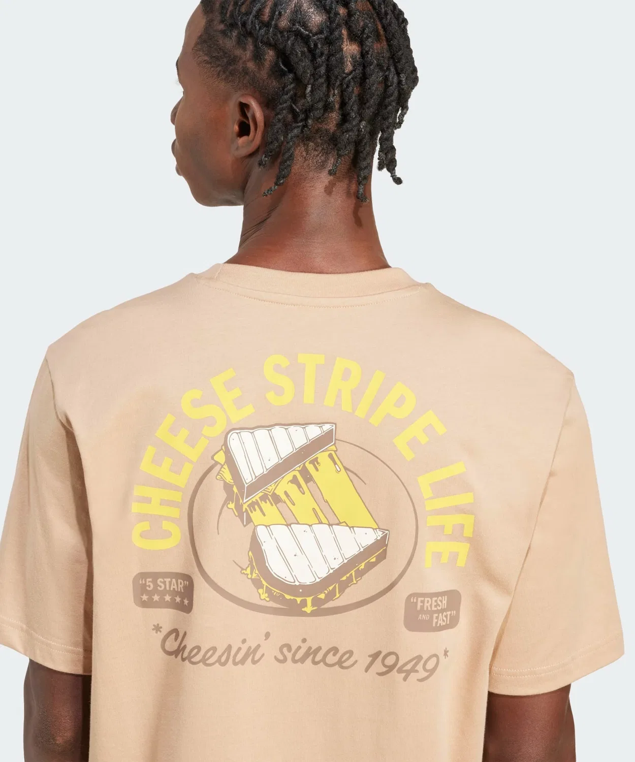 Мужская футболка с принтом Grill Cheese Graphic T-Shirt Adidas, Beige — фото 4