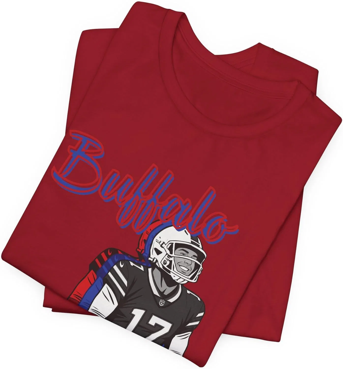 Женская футболка с принтом Buffalo Football Fan Faith Shirt, Canvas Red — фото 3