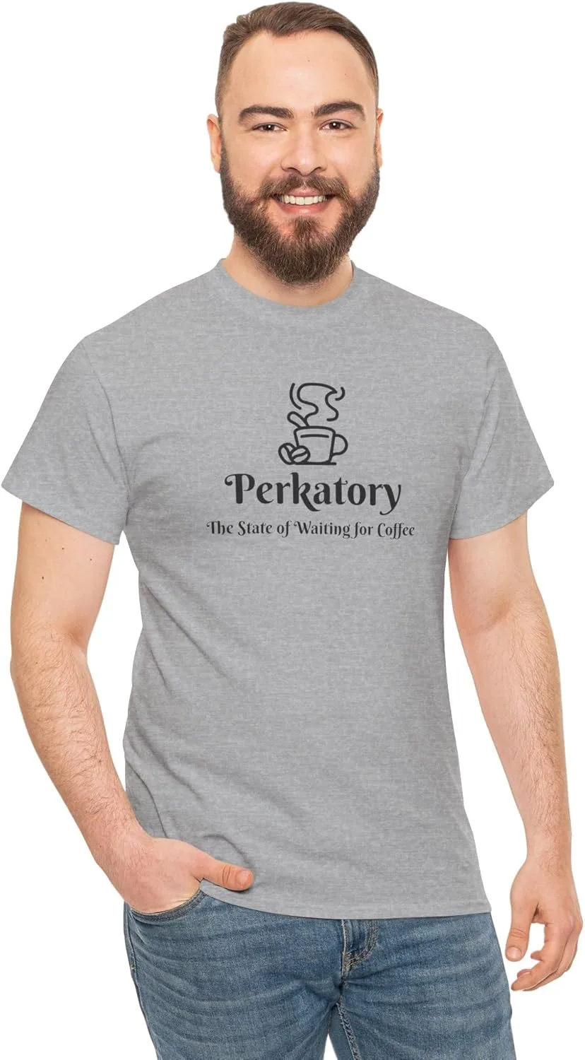 Perkatory: Состояние ожидания кофе | Футболка для любителей кофе GENERIC, серый — фото 4
