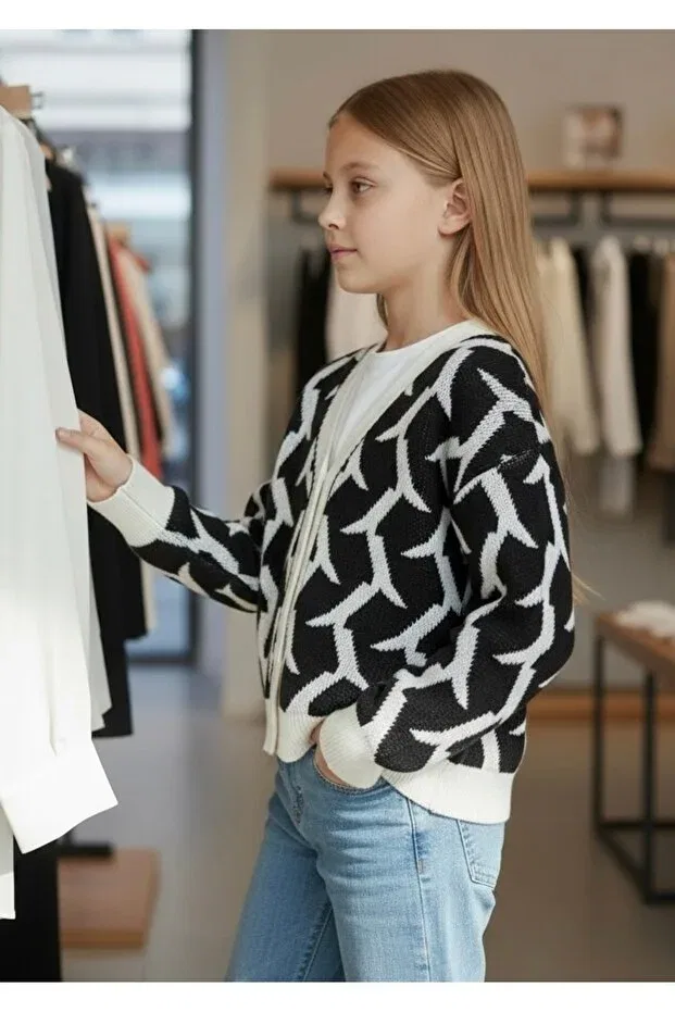 Детский кардиган для девочек с принтом Minimoda Kids, Ecru — фото 2