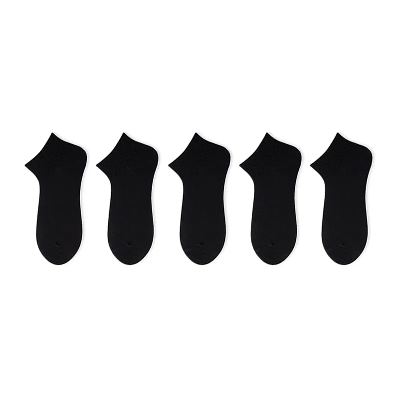 Детские носки до середины икры с хлопком 5 пар, Black 5 Pack, MIIOW