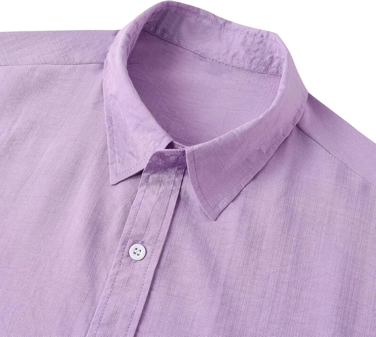 Мужская рубашка с коротким рукавом из текстурированного хлопка, Purple — фото 4