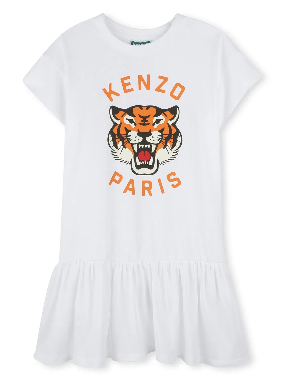 Платье с тигровым принтом Kenzo, белый