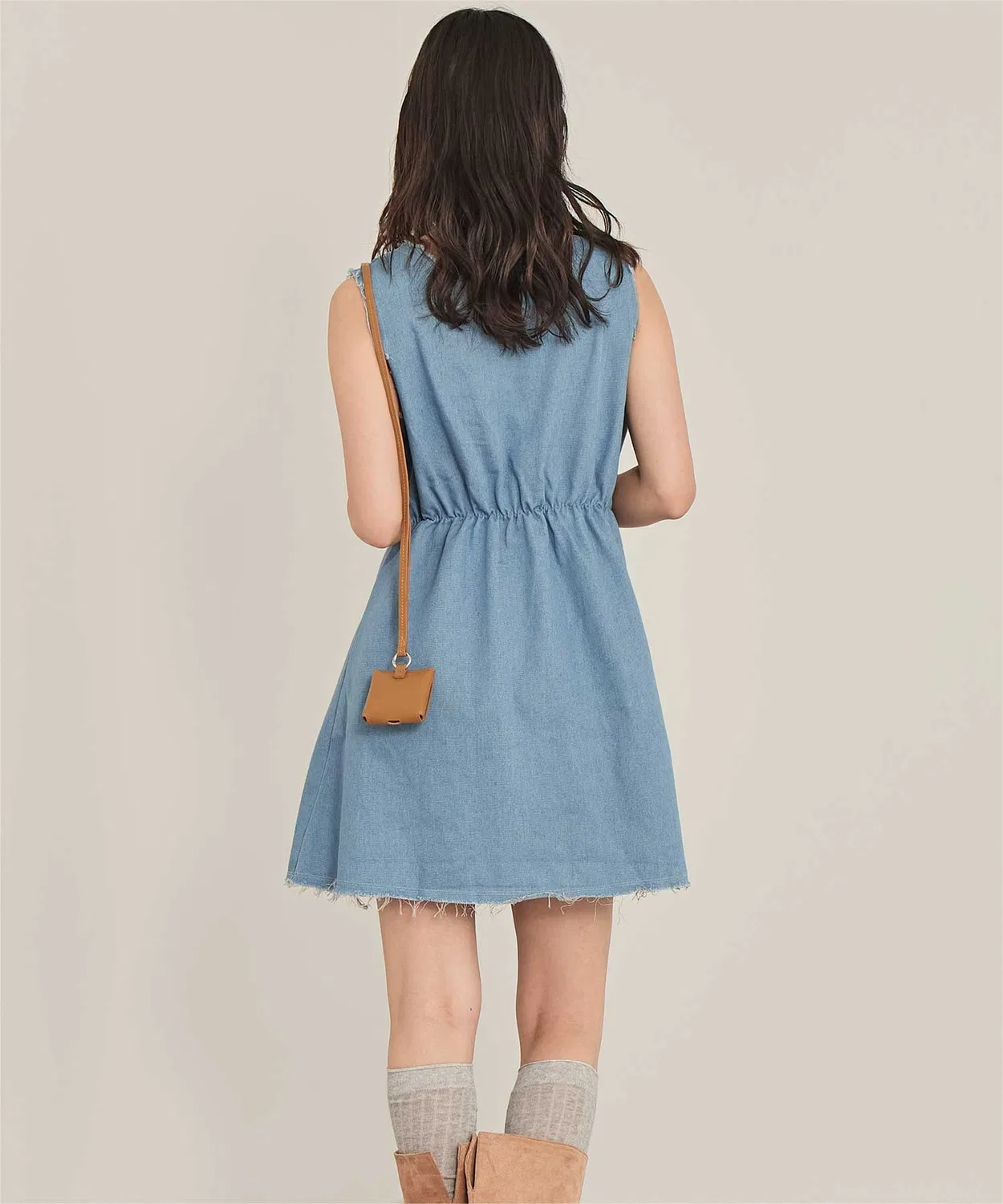 Детское платье без рукавов из денима miette, Light Blue — фото 4