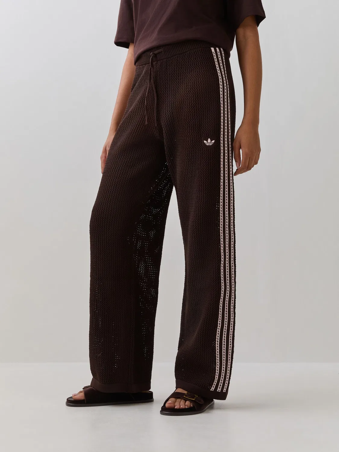 Брюки спортивные вязаные Firebird, adidas Originals, коричневый