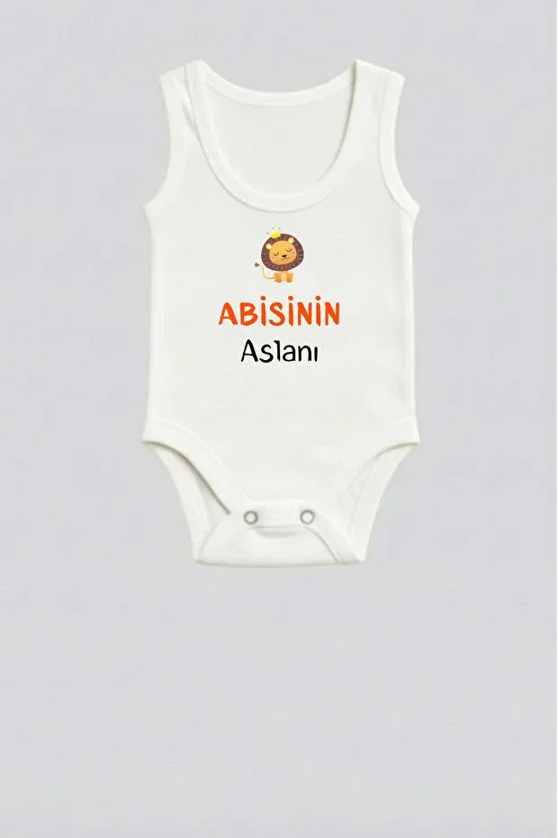 Детское боди-комбинезон для новорожденных с принтом Abyssinian lion Bebesco Bebe, White