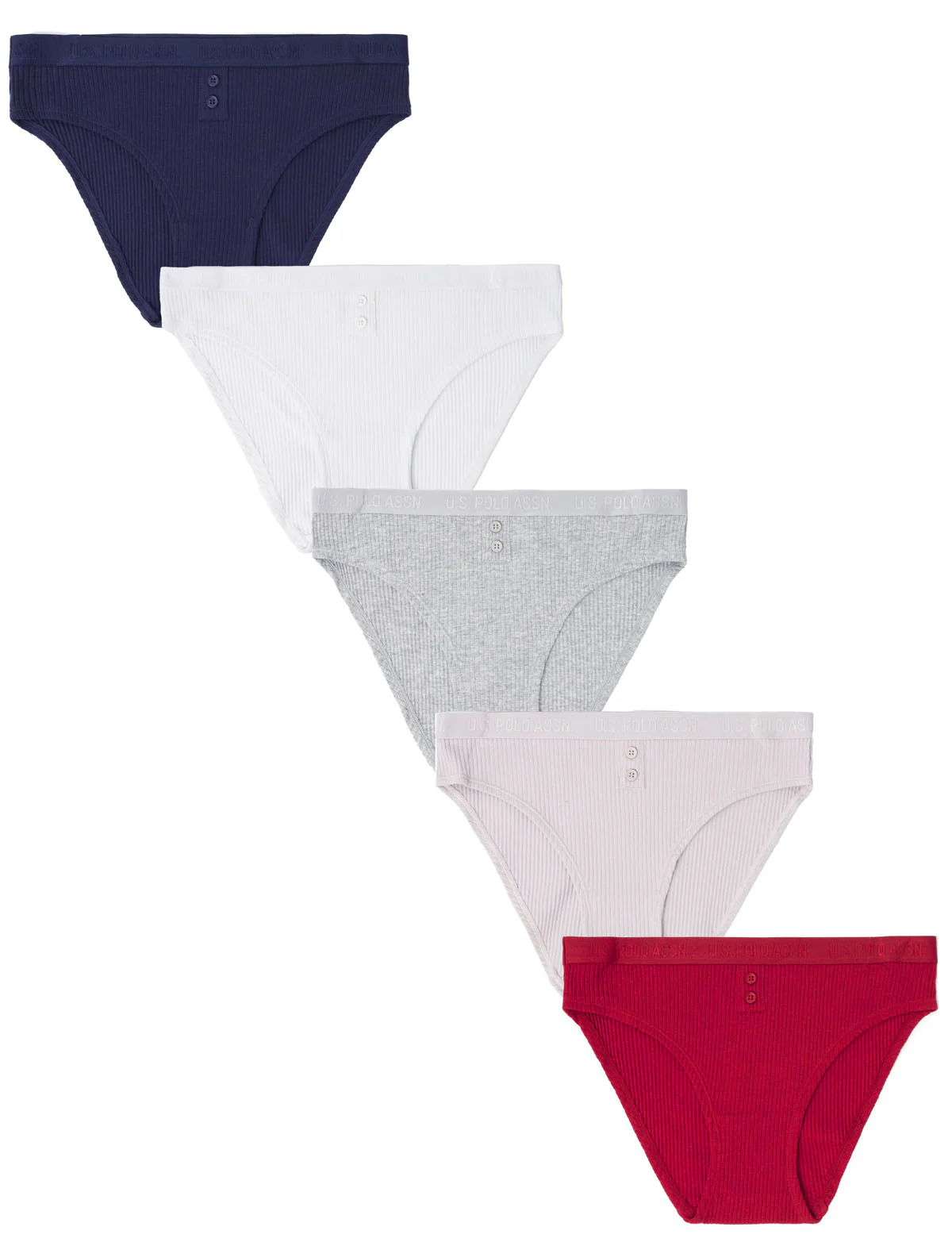 

Комплект трусов U.S. Polo Assn Assorted Ribbed Hi Cut, 5 шт.