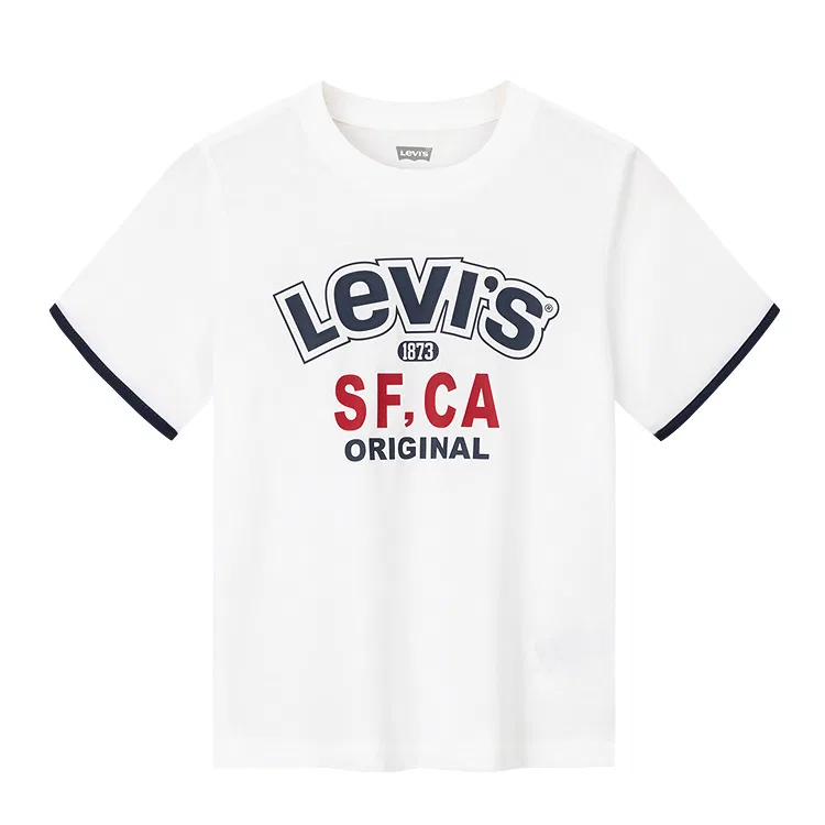 Детская футболка с круглым вырезом Levi's Grade School T Shirts, Dark Indigo — фото 4