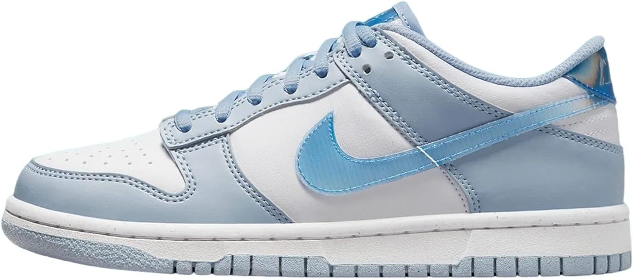 Детские кроссовки для мальчиков с принтом NIKE Dunk Low NIKE, Whisper Blue White Hyper Royal