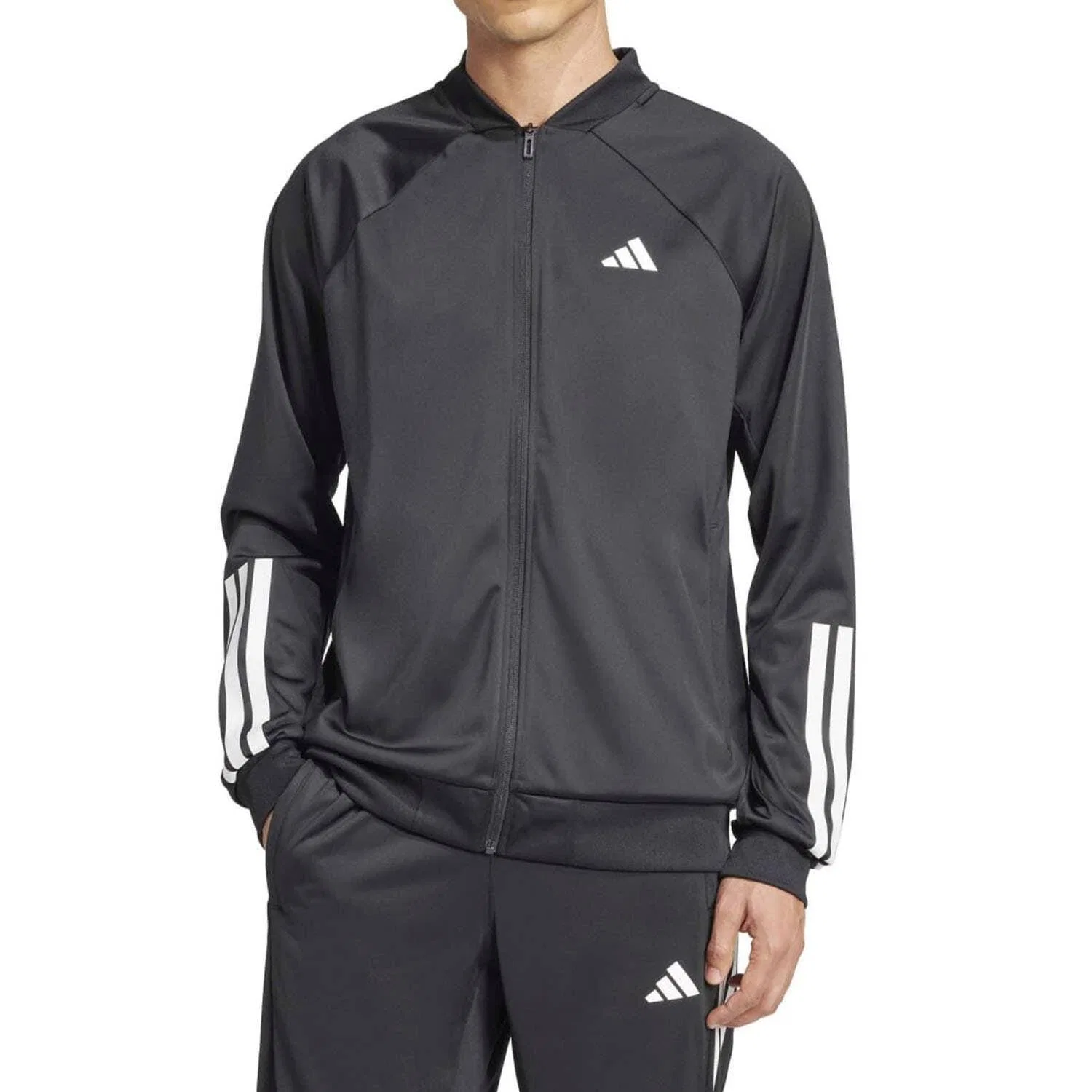 Мужская трикотажная куртка Adidas 3 Stripes, Schwarz Weiss