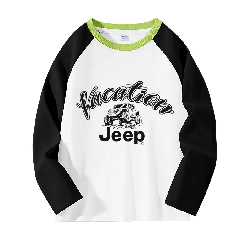 Детская футболка с круглым вырезом Jeep, Navy Blue/E Car — фото 3