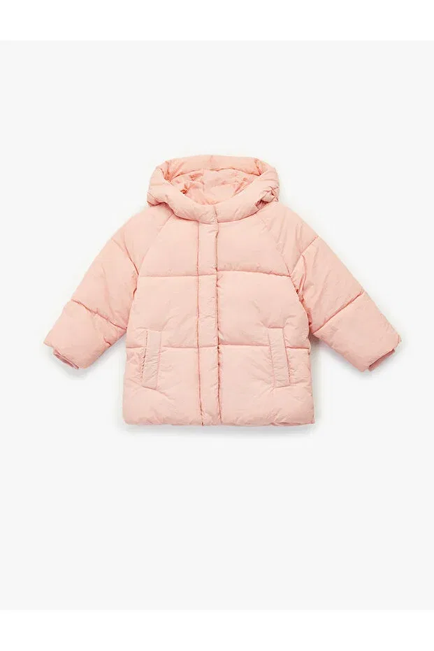 Детское пальто для девочек пуховое с капюшоном Koton, Rose