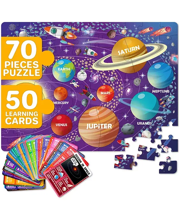 

70 пазлов для детей 4-6 лет — более 400 фактов на 50 карточках Quokka, space