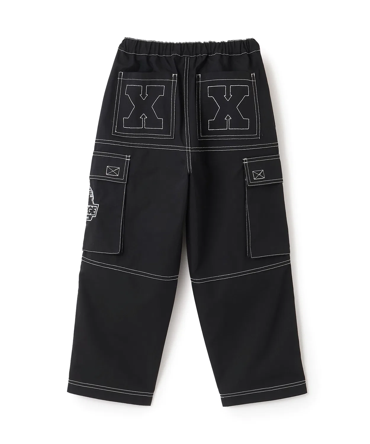 Детские брюки XLARGE KIDS рабочие с контрастной строчкой чёрные — фото 2