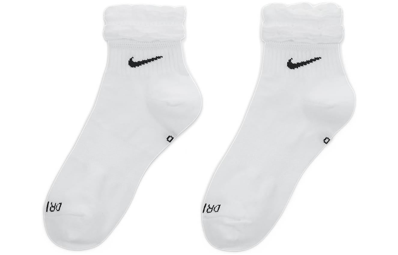 Носки Nike Solid Color Logo Quick Dry Athleisure Casual Sports Knit Socks Unisex 2 Pairs White DH5485-100, белый — фото 2