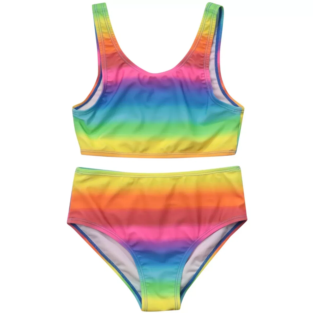 Детский комплект бикини для девочек с принтом Just Love, Ombre Rainbow