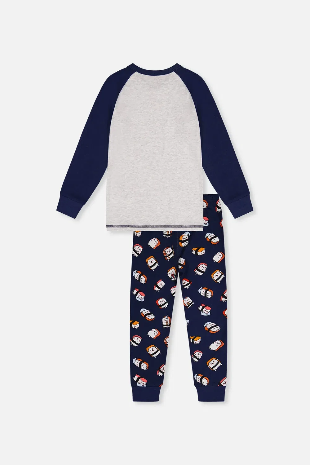 Детский комплект пижамы из органического хлопка с длинным рукавом Blue Sushi Print Deux par Deux, Blue Sushi Print — фото 2