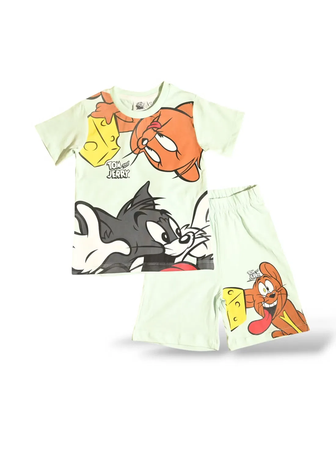 Комплект шорт с принтом Tom And Jerry, зеленый