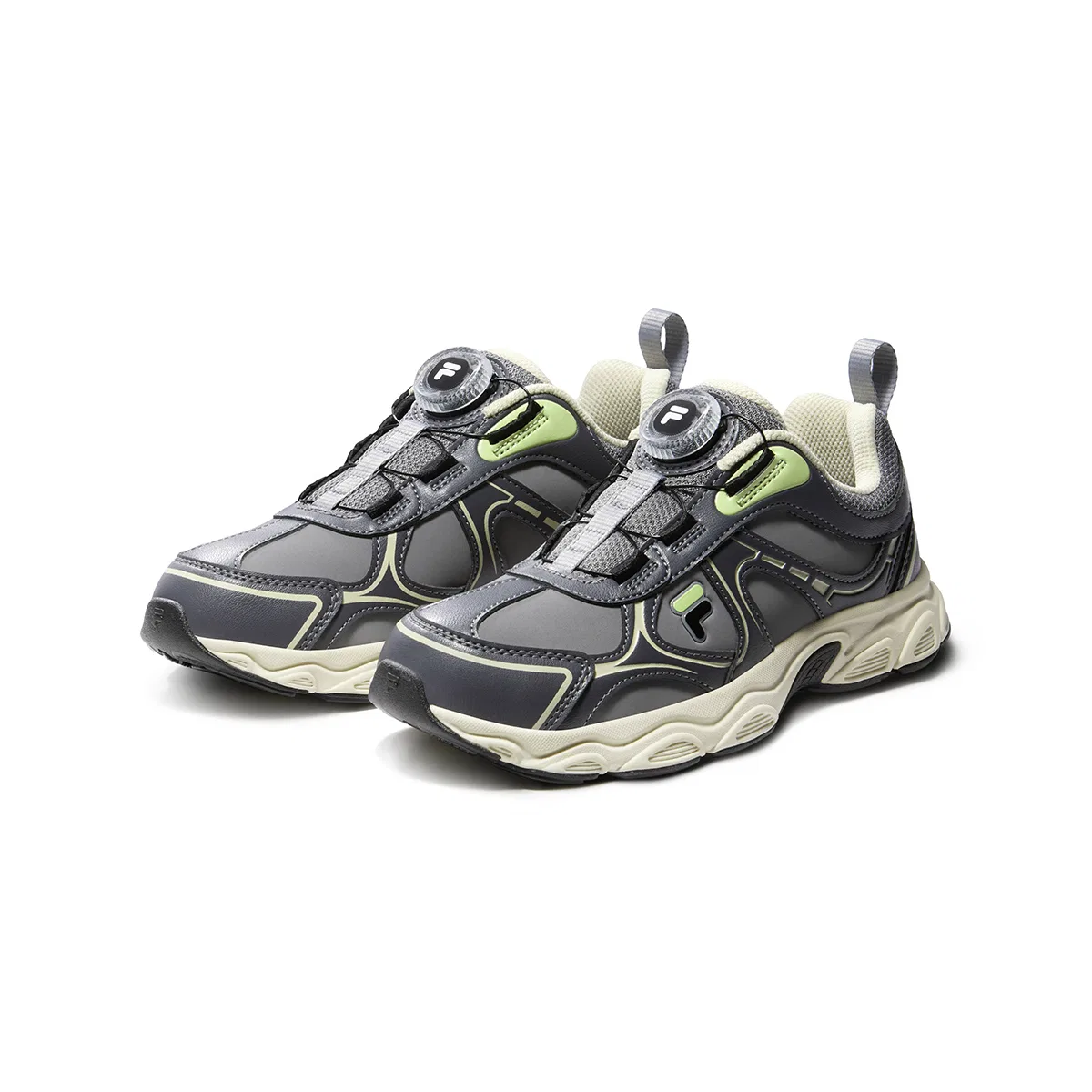 Детские кроссовки для бега с синтетической кожей Heritage FHT FILA KIDS, Mystic Gray/Asphalt Gray — фото 4