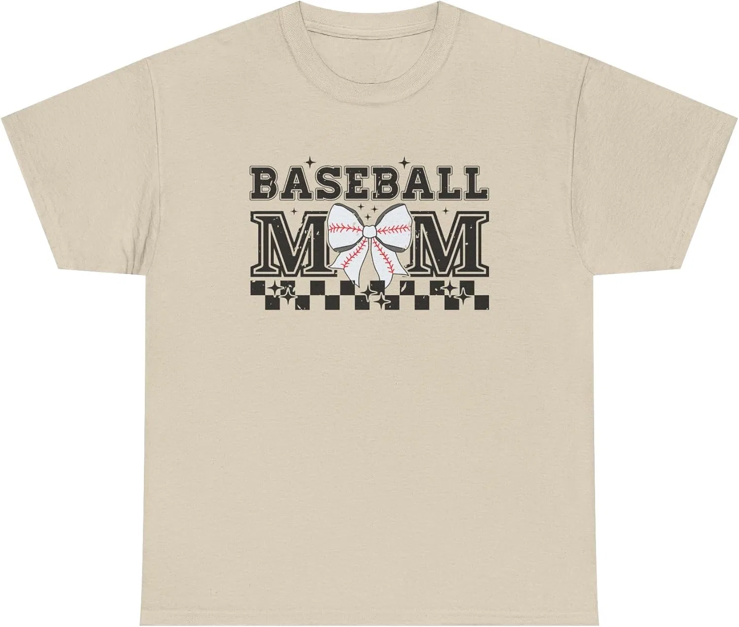 Женская футболка с принтом Baseball Mom, Sand