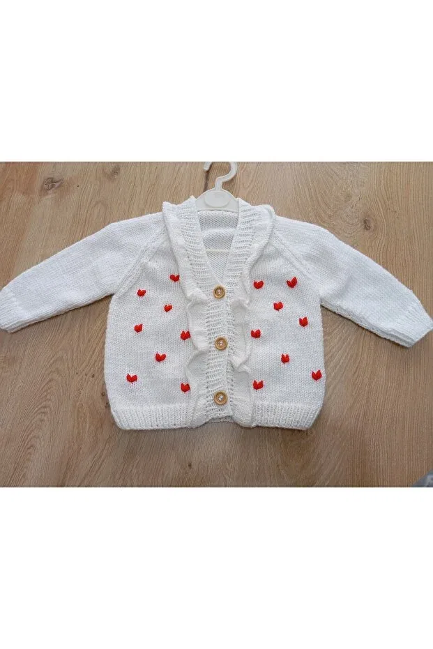 Детский кардиган ручной вязки Numistore, White