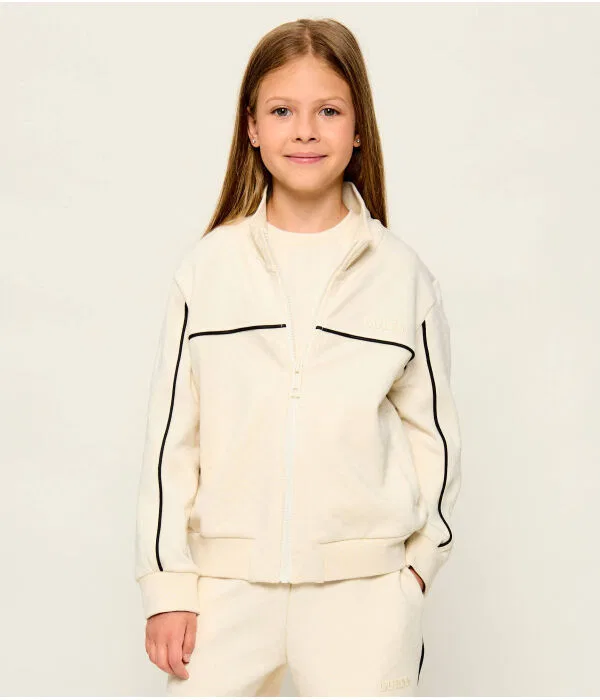 Детская кофта с капюшоном на молнии Guess Active, Crema