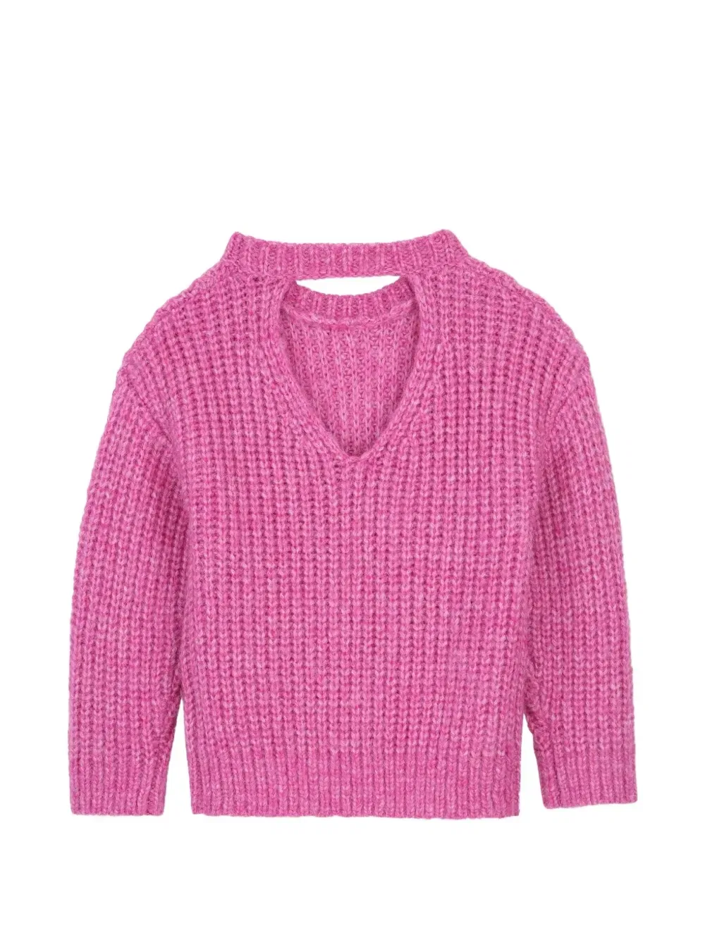 Свитер с вырезами и нашивкой-логотипом Dkny Kids, розовый — фото 2