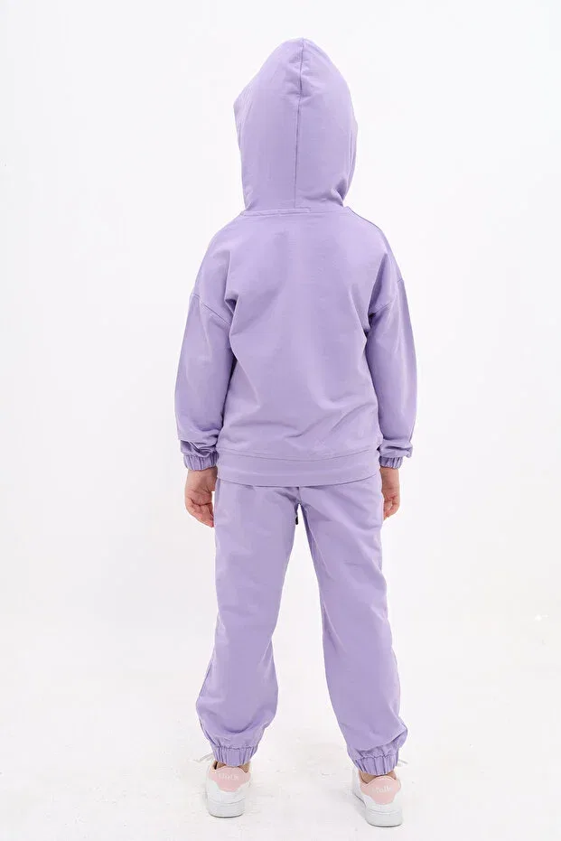 Детский спортивный костюм для девочек с вышивкой Toontoy, Lilac — фото 4