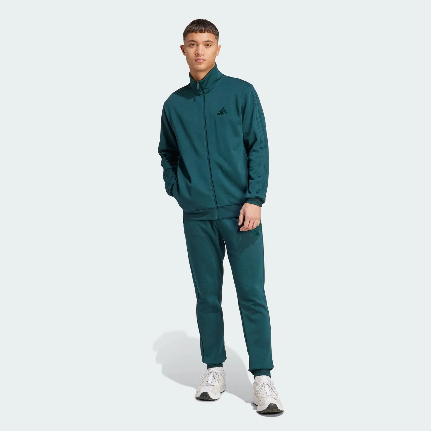 Мужской спортивный костюм с флиса 3-Streifen Adidas, Khakigrun Dunkelgrun