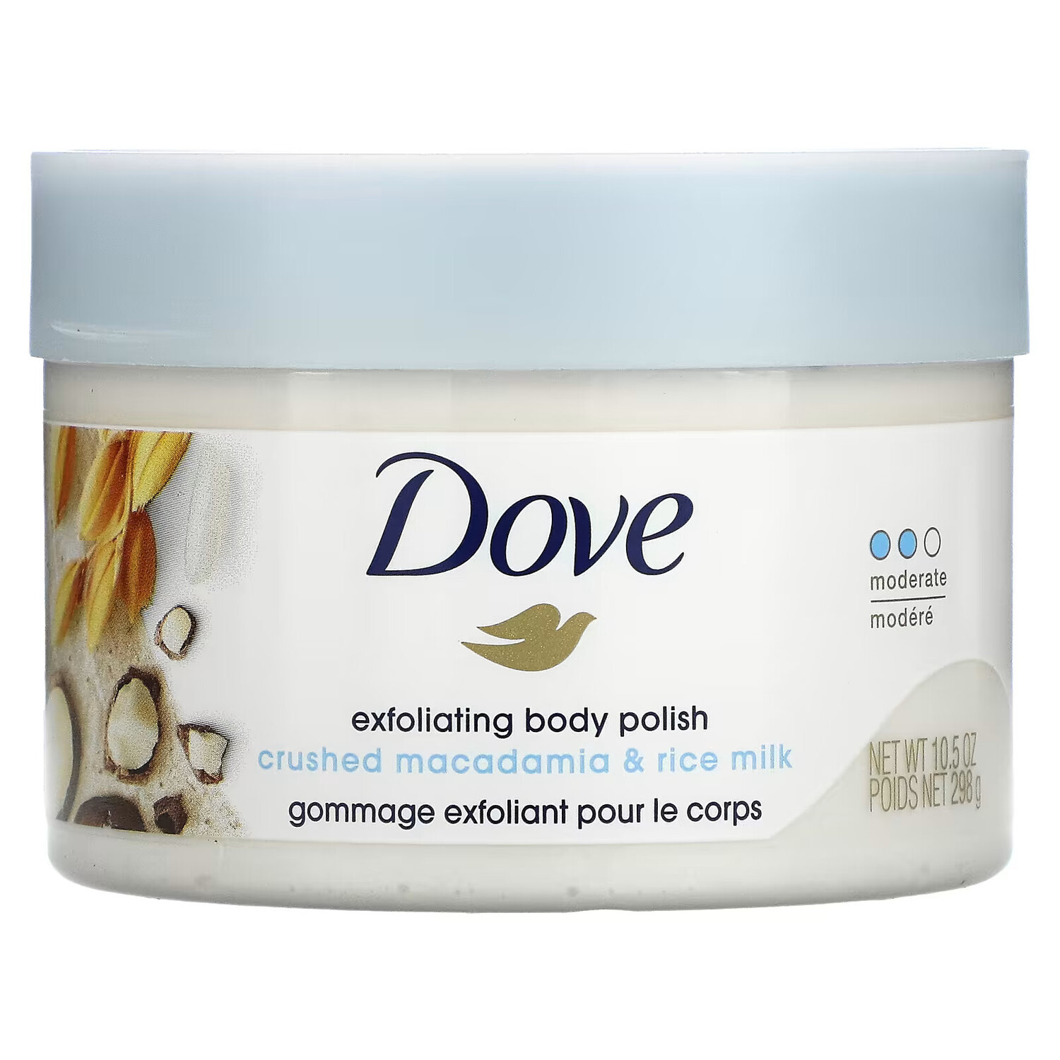 

Dove, Эксфолиант для тела, аромат «Орех макадамия и рисовое молоко», 298 г