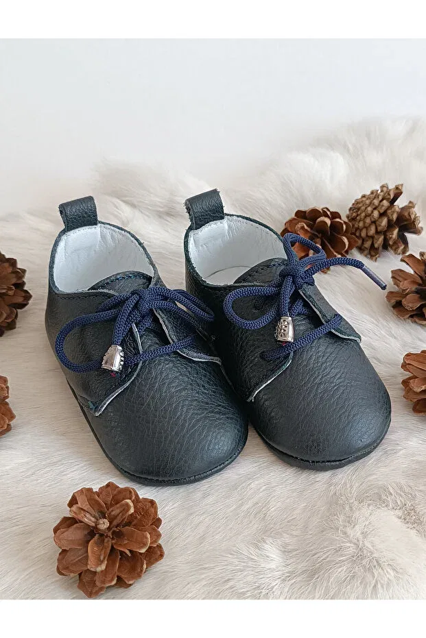 Детские туфли-лоферы из натуральной кожи Alfa Hodore, Navy Blue — фото 3