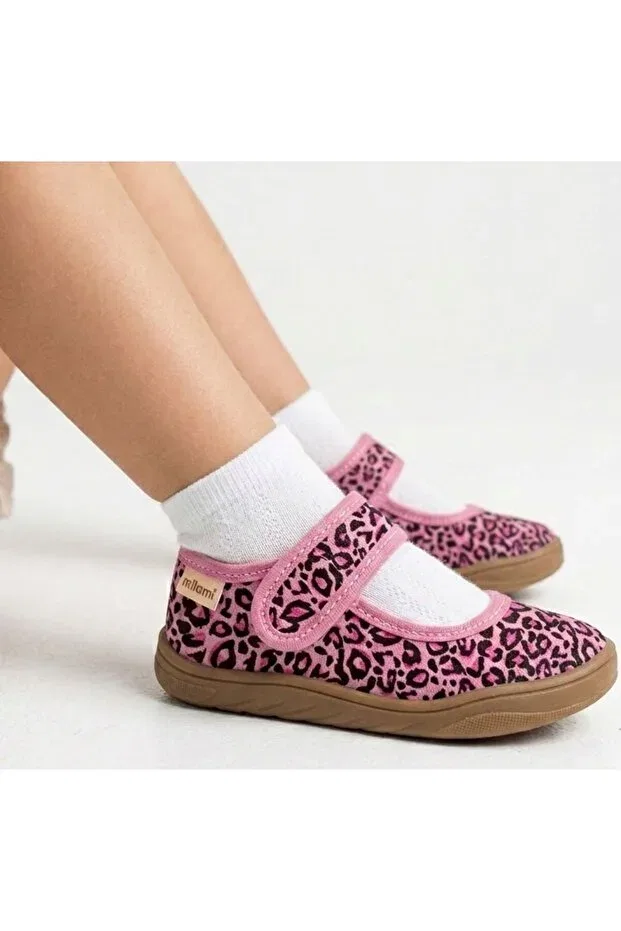 Детские балетки для девочек с принтом Leopard Guppy Kids, Pink Leopard