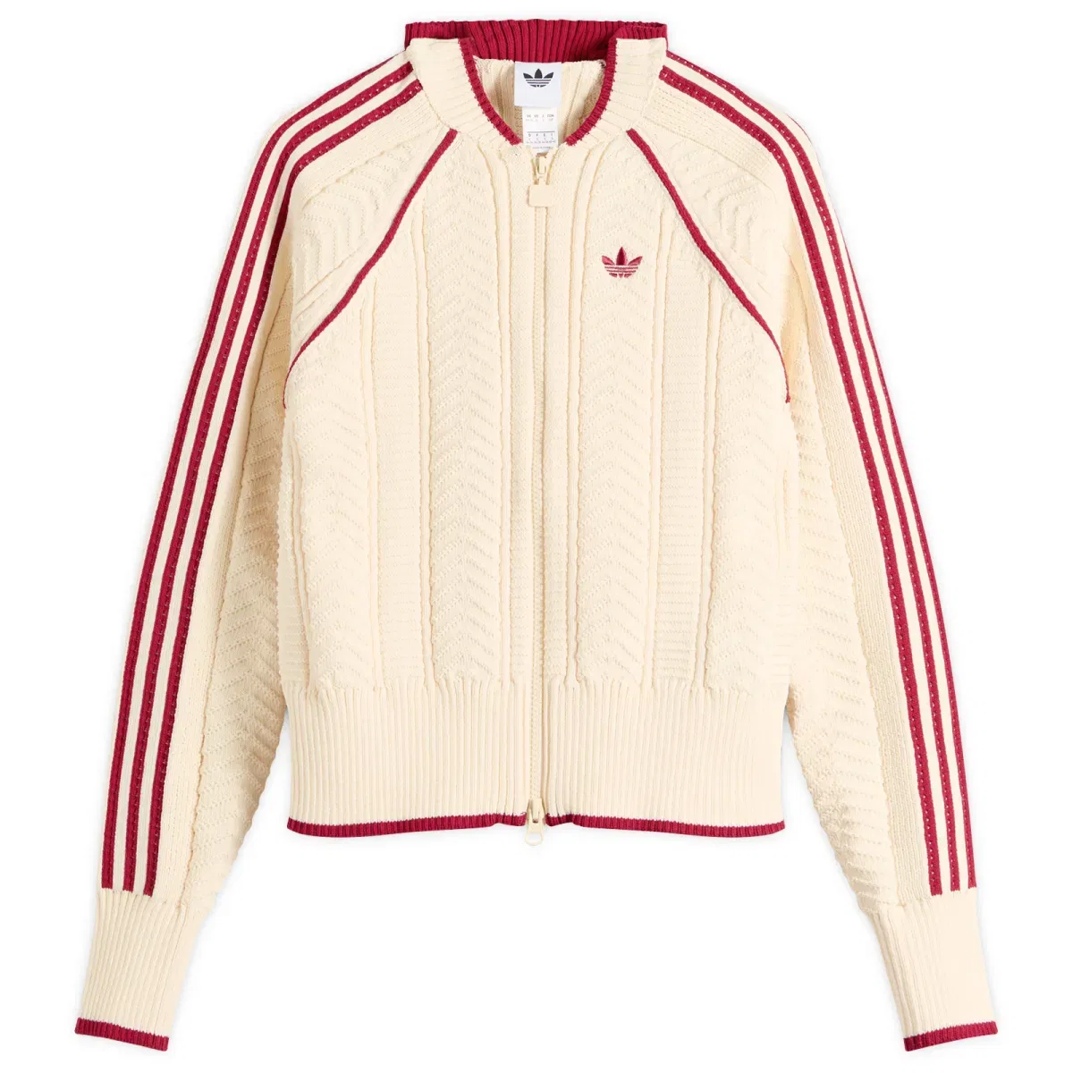 Женская куртка-трак с вязаным кружевом Sst Track Top Adidas, Warm Vanilla & Team Victory Red