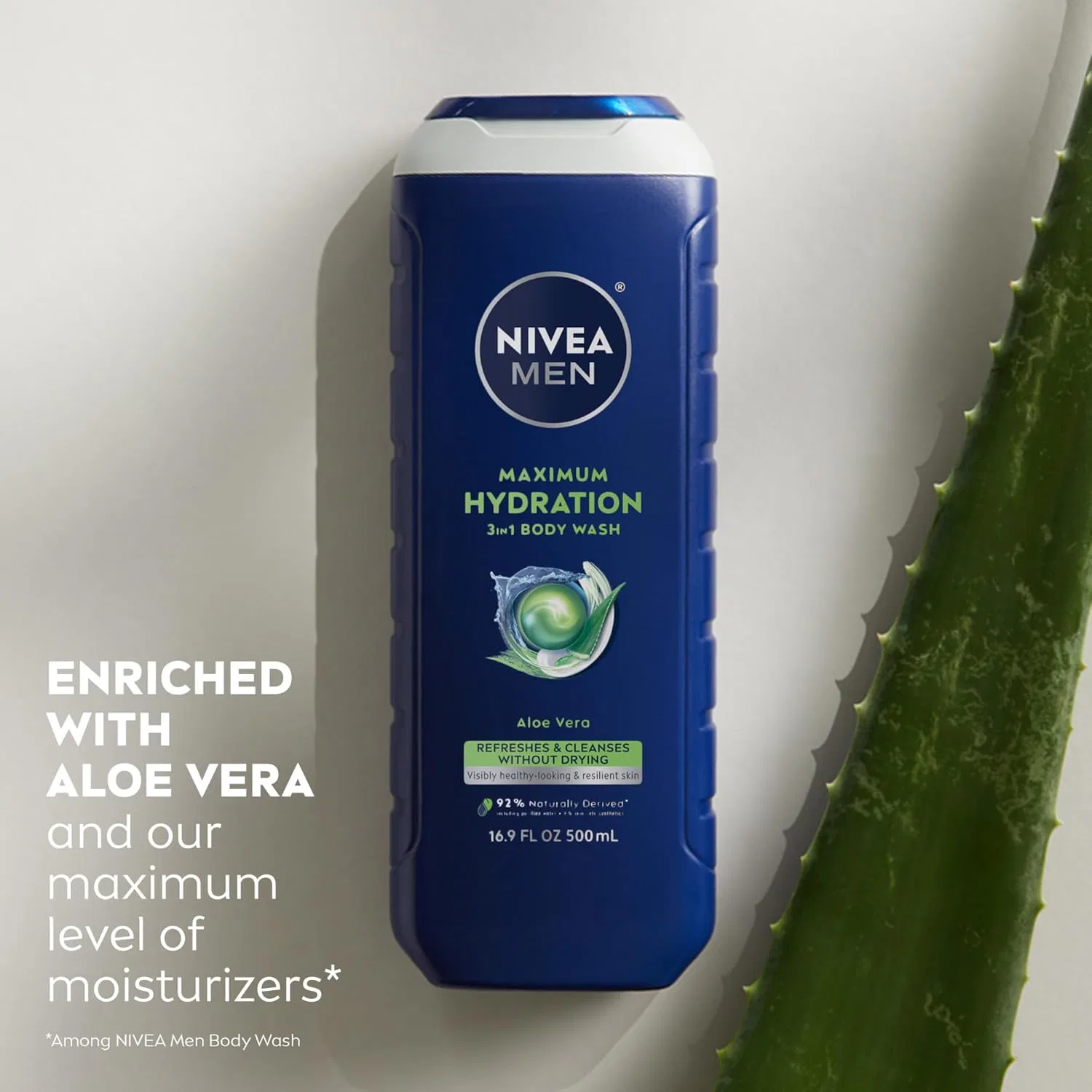 Гель для душа 3-в-1 увлажняющий с алоэ вера NIVEA MEN, набор 3 шт, 1499.38 мл — фото 4