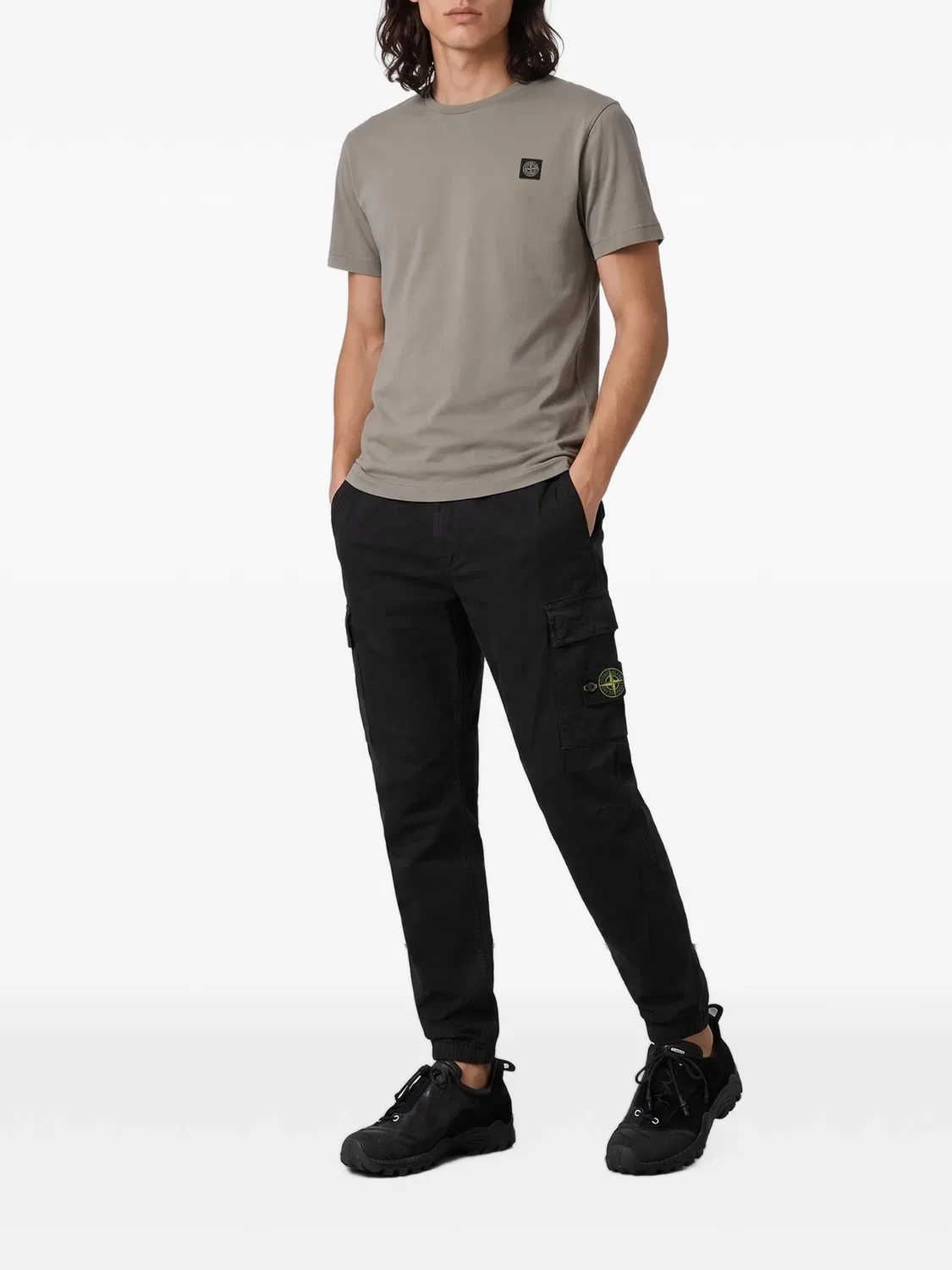 Футболка серая из хлопкового джерси Stone Island, серый — фото 2