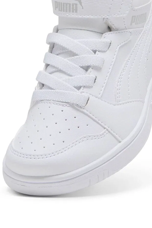 Детские кроссовки для девочек с геометрическим принтом Rebound v6 mid ac ps kids sneakers Puma, White — фото 3