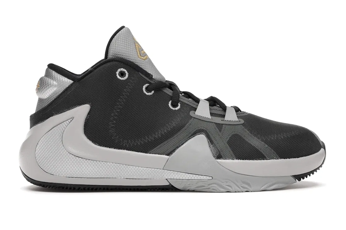 Детские кроссовки для мальчиков Nike Zoom Freak 1, Smoke Grey/Metallic Silver-Metallic Gold