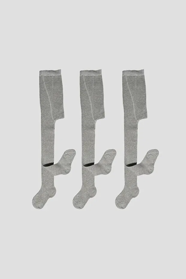 Детские колготки для девочек хлопковые 3 шт Defne Baby, Gray — фото 2